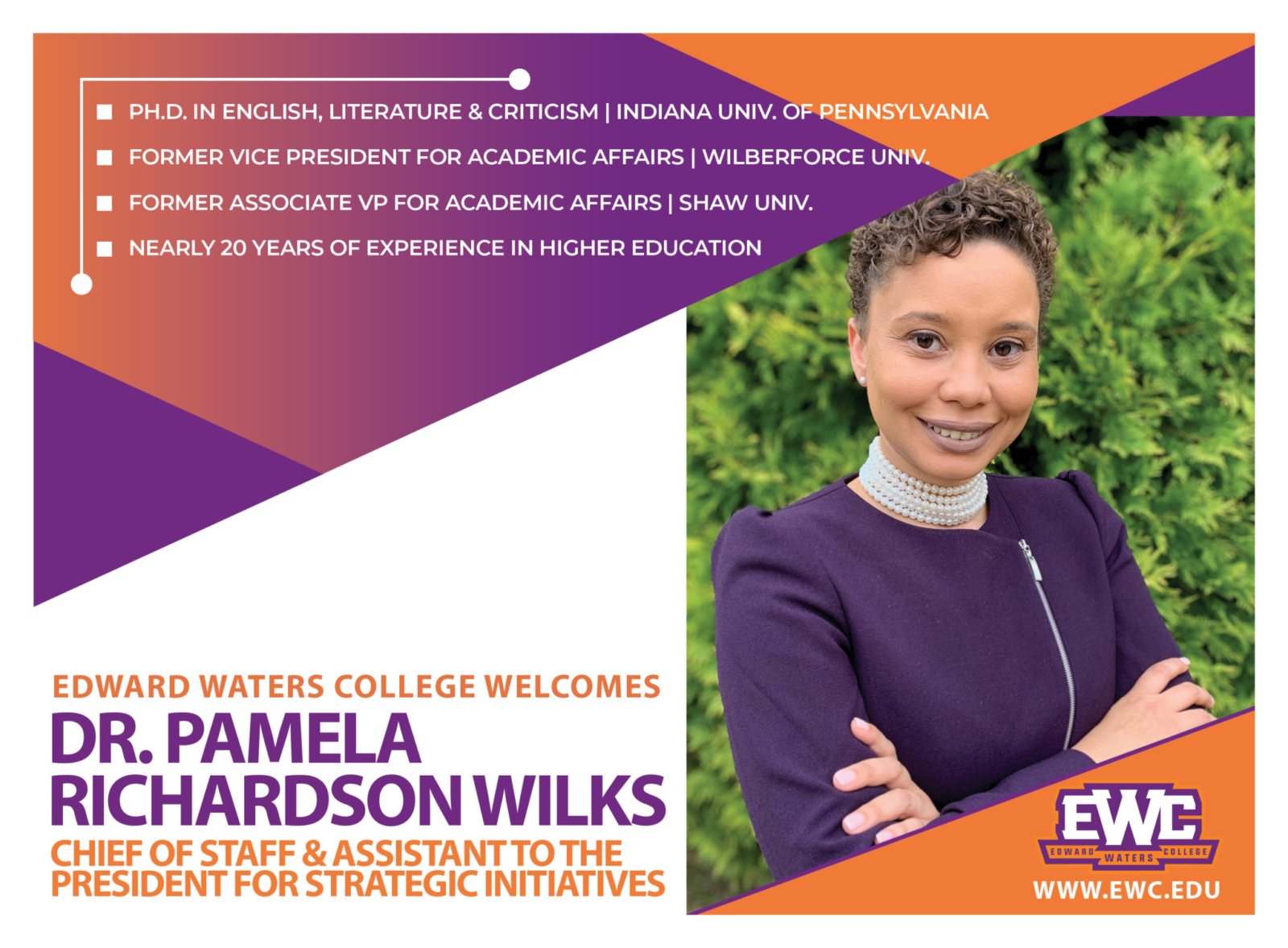 Dr. Pamela Richardson Wilks Appointed Chief of Staff & Assistant to the President for Strategic Initiatives at Edward Waters College, Edward Waters University